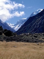 Entlang des Hooker Valley fhrt eine schne Wanderung bis zum gleichnamigen Gletscher.